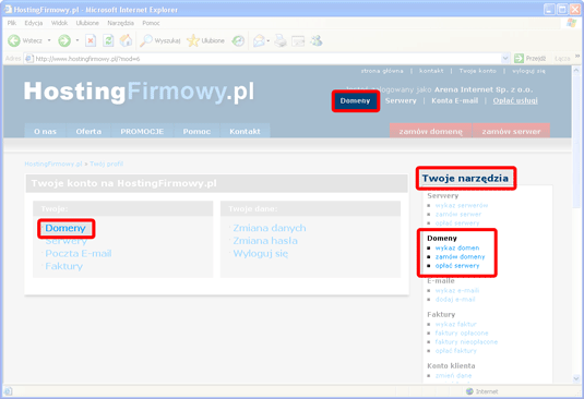  screen z linkami do domen 