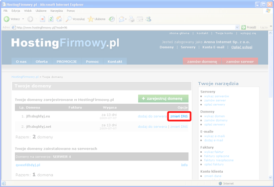  screen z lista domen 