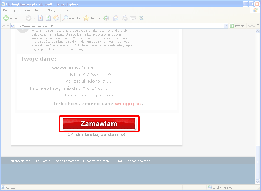  screen z zamawiam serwer i domeny 