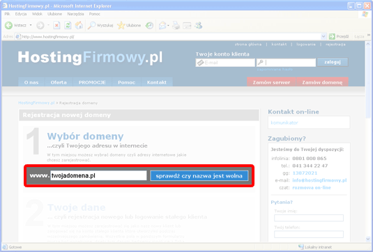  screen zaznaczonej opcji 