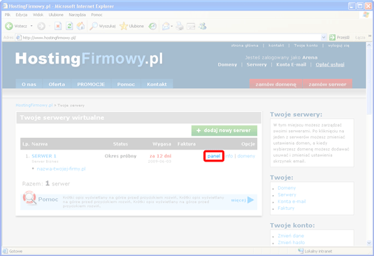  screen z listy domen 