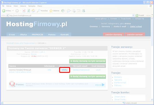  screen z listy domen 