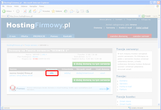  screen z listy domen 